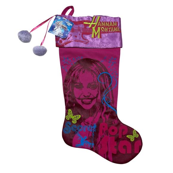 Disney Hannah Montana Christmas Holiday Stocking Miley Cyrus Kids Girls - Picture 1 of 15